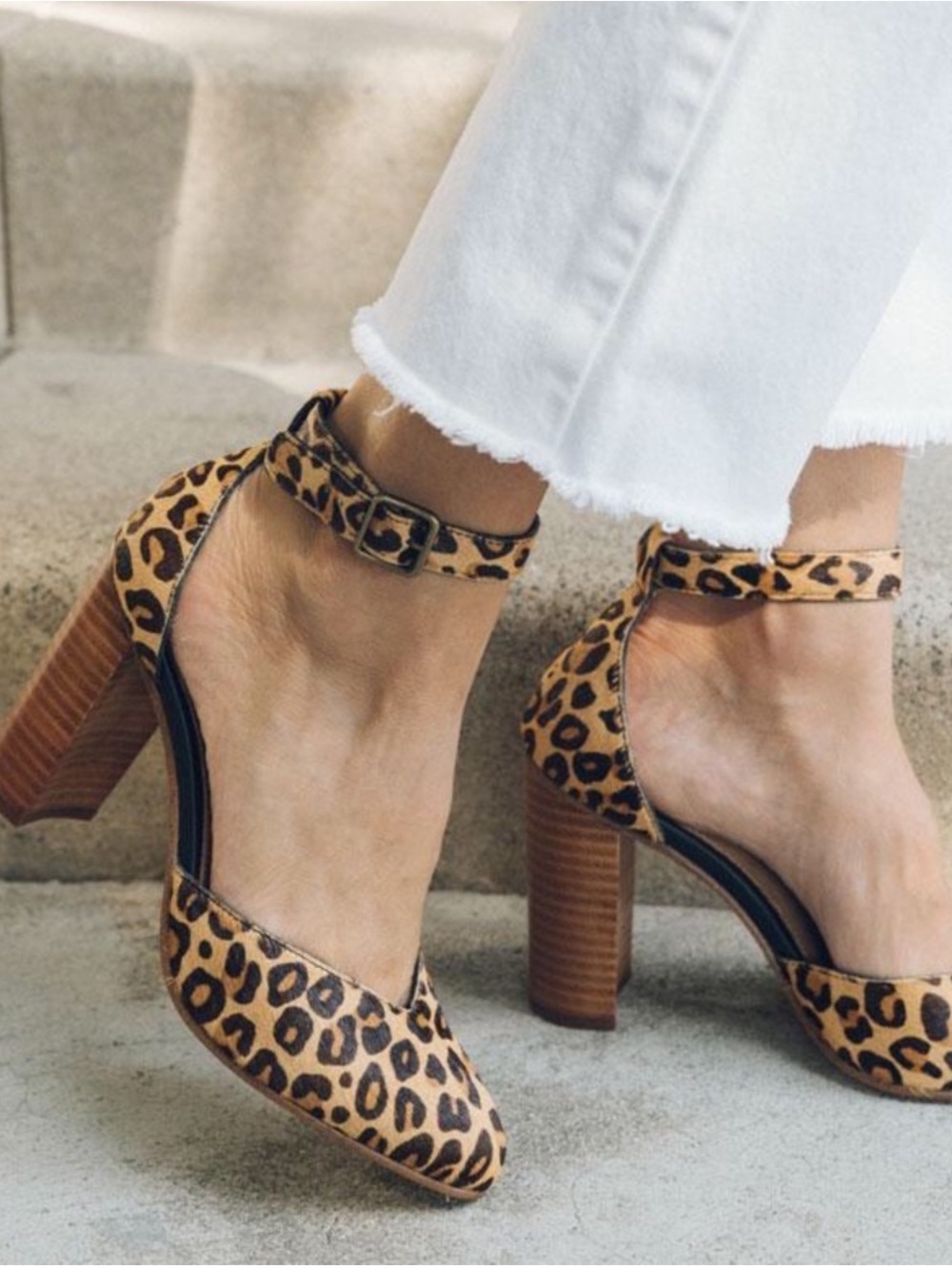 Anthropologie Soludos collette leopard heels size 9
